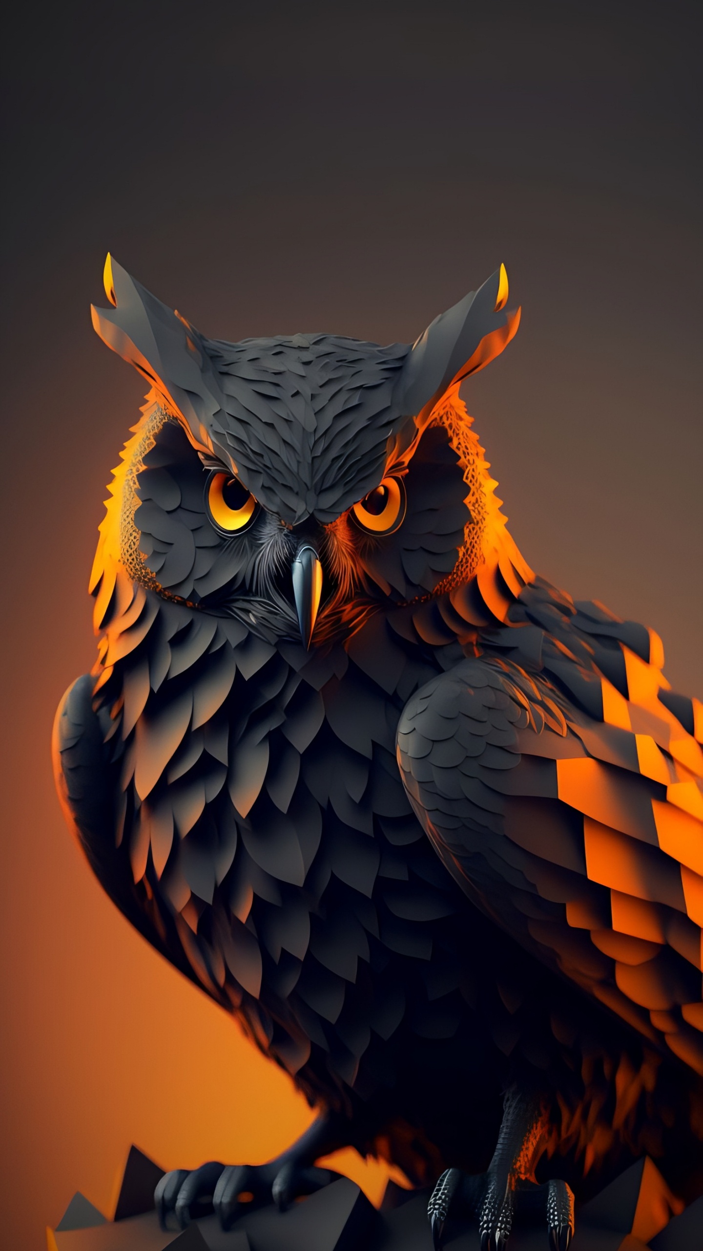 Обои большая рогатая сова, сова, Снежная сова, Соколообразные, голова в разрешении 1440x2560