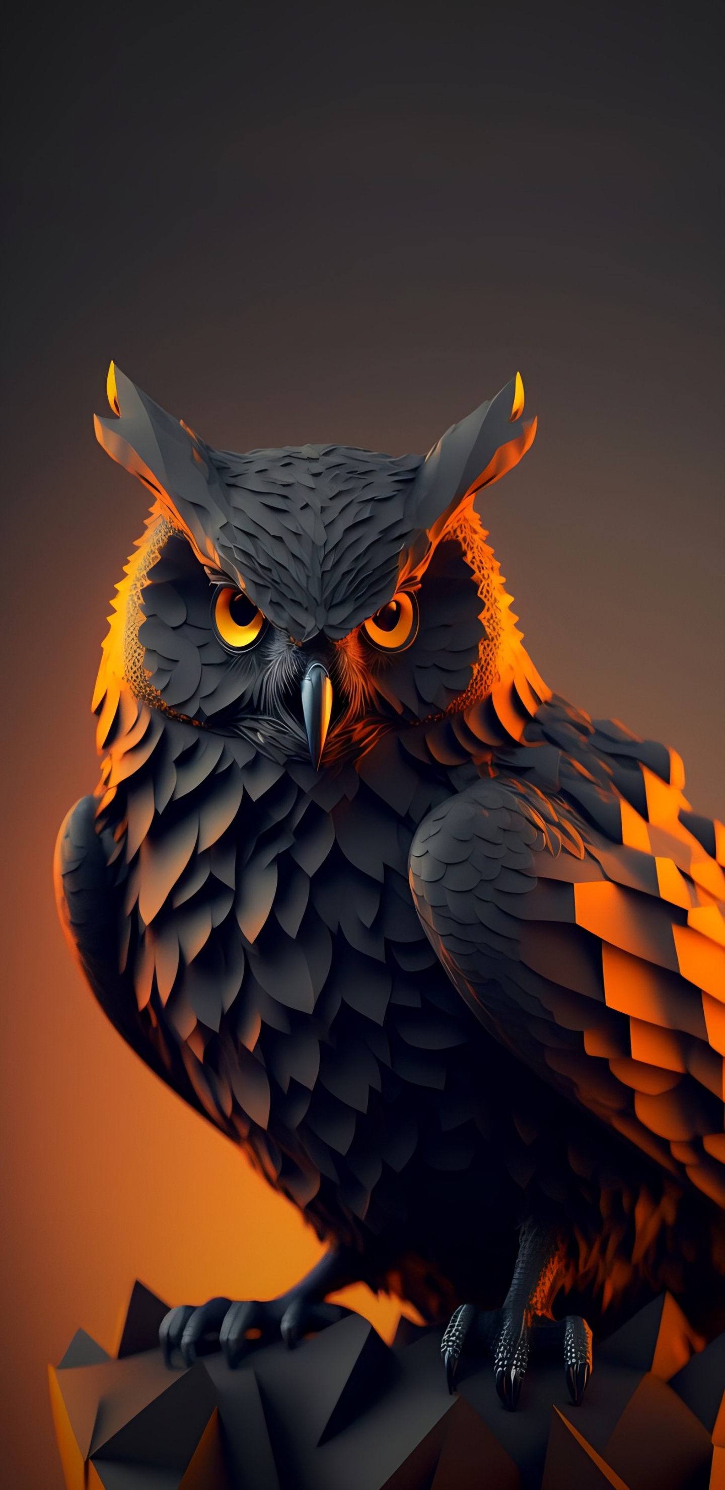 Обои большая рогатая сова, сова, Снежная сова, Соколообразные, голова в разрешении 1440x2960