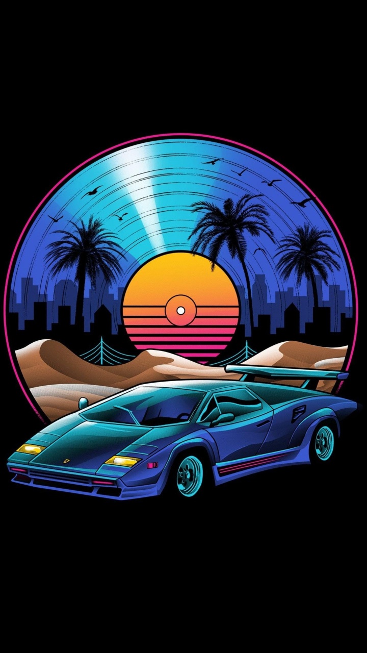 Обои ретро винил, холст, фонограмма, цифровое искусство, арт в разрешении 720x1280