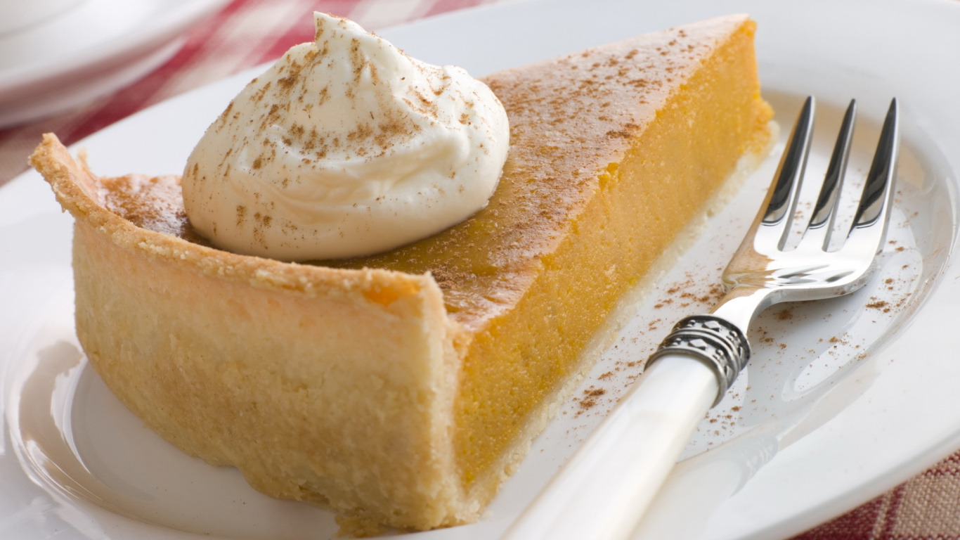 Обои тыквенный пирог, ватрушка, пища, хлебобулочные изделия, корица в разрешении 1366x768