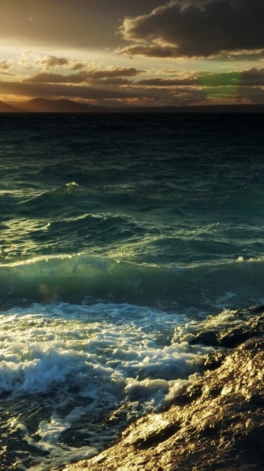 Обои море, горизонт, океан, волна, побережье в разрешении 1080x1920