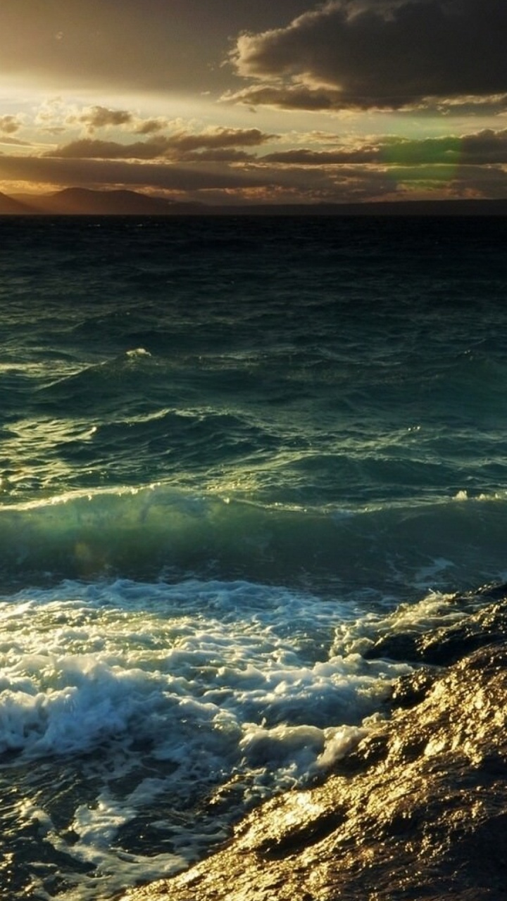 Обои море, горизонт, океан, волна, побережье в разрешении 720x1280