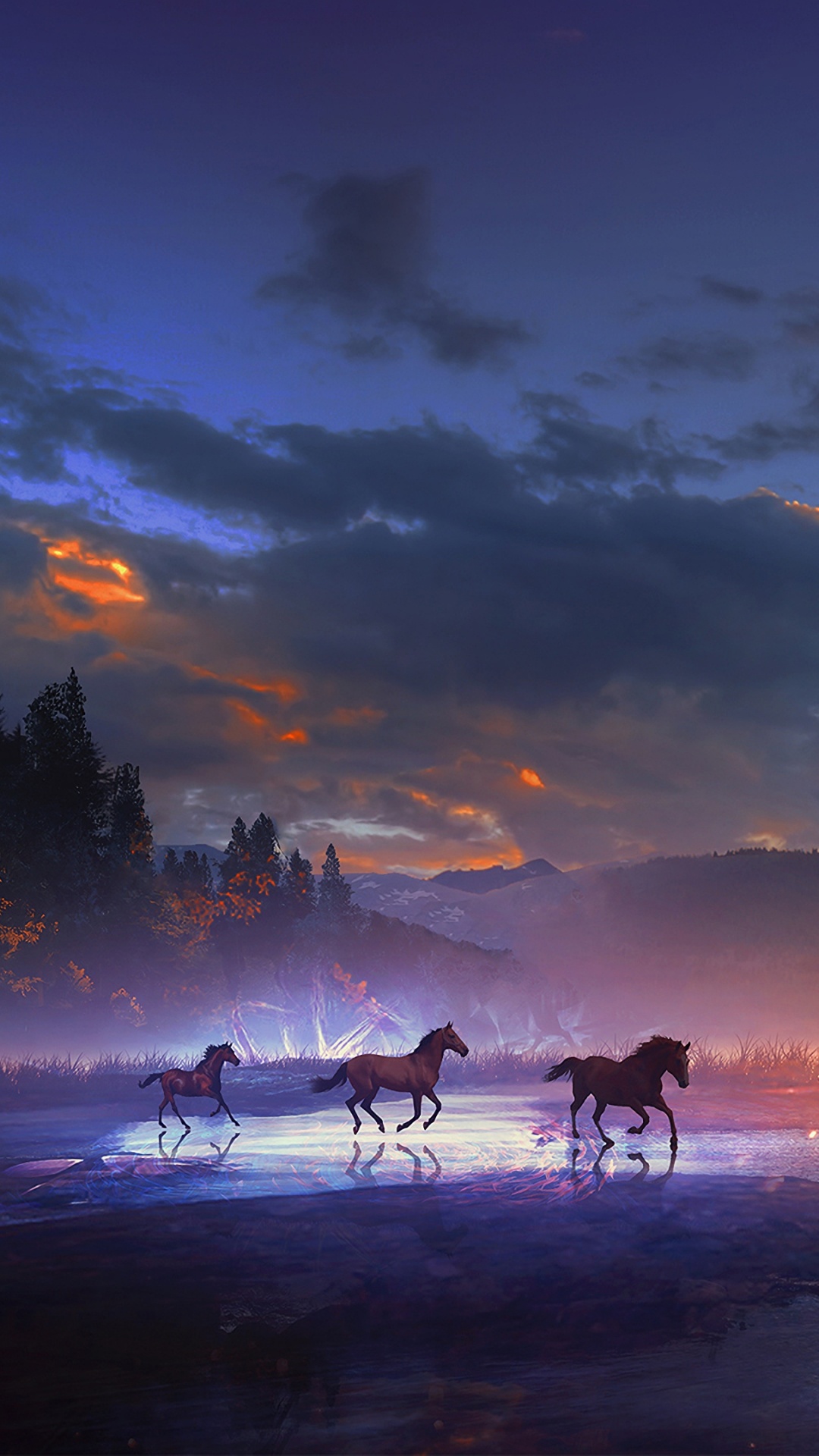 Обои арт, цифровое искусство, облако, горизонт, вечер в разрешении 1080x1920