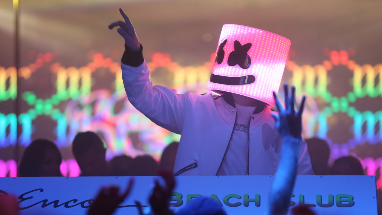 Обои диджей marshmello, Представление, развлечение, Фиолетовый, пурпур в разрешении 1280x720