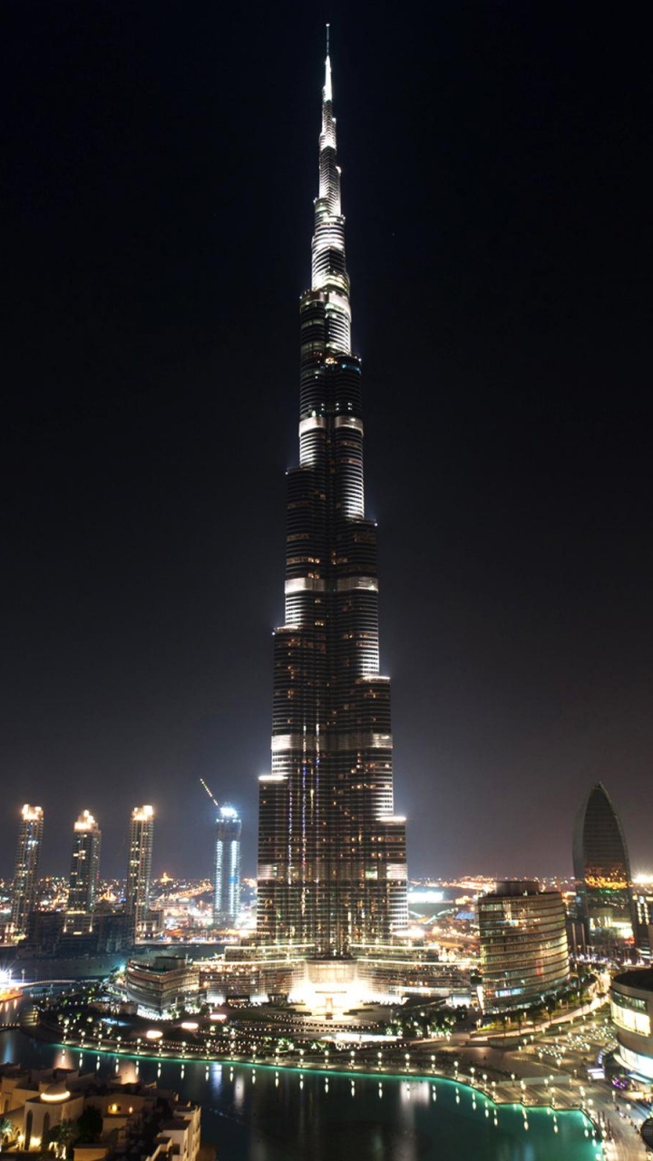 Обои Бурдж Халифа, небоскреб, вышка, город, городской пейзаж в разрешении 720x1280