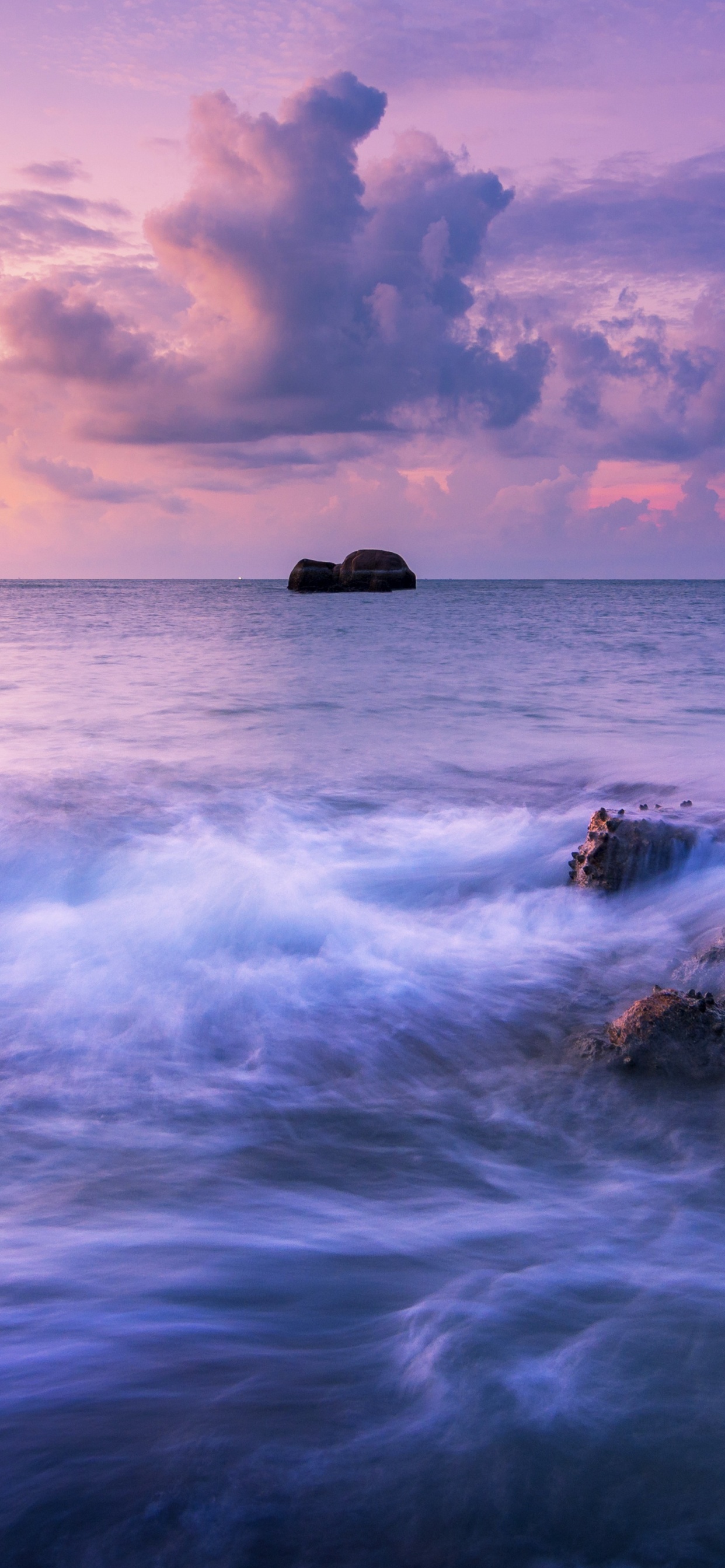 Обои волны разбиваются, пейзаж, океан, облако, вода в разрешении 1242x2688