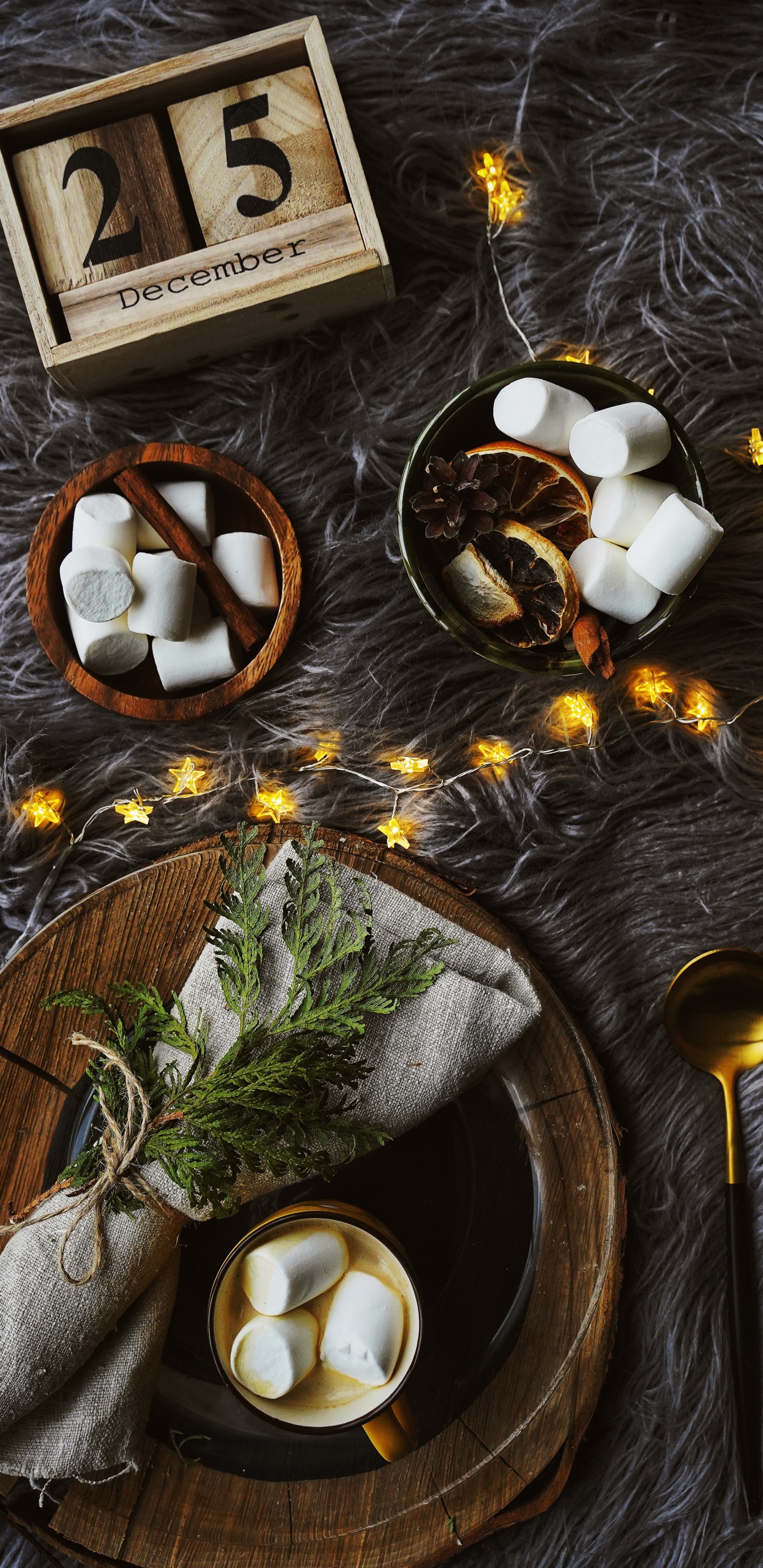 Обои Рождественский день, блюда, привычная пища, натюрморт, 25 декабря в разрешении 1440x2960