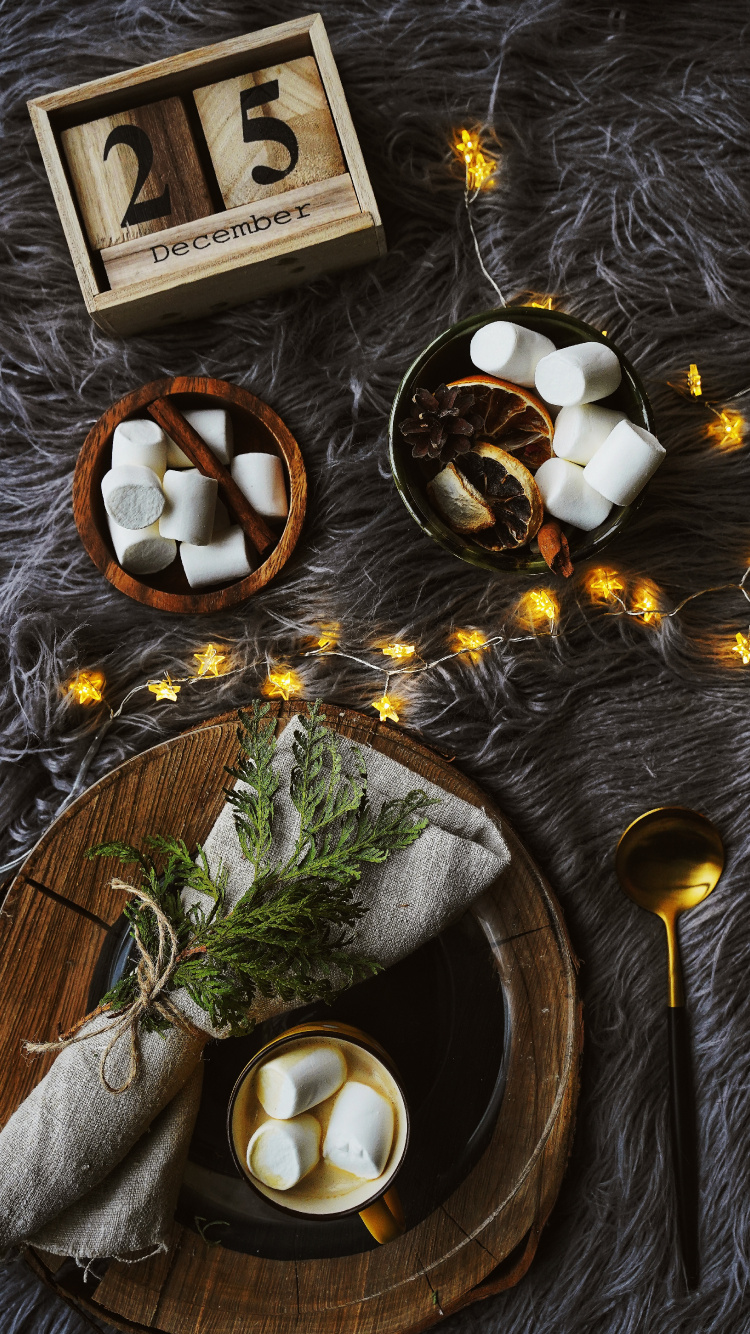 Обои Рождественский день, блюда, привычная пища, натюрморт, 25 декабря в разрешении 750x1334