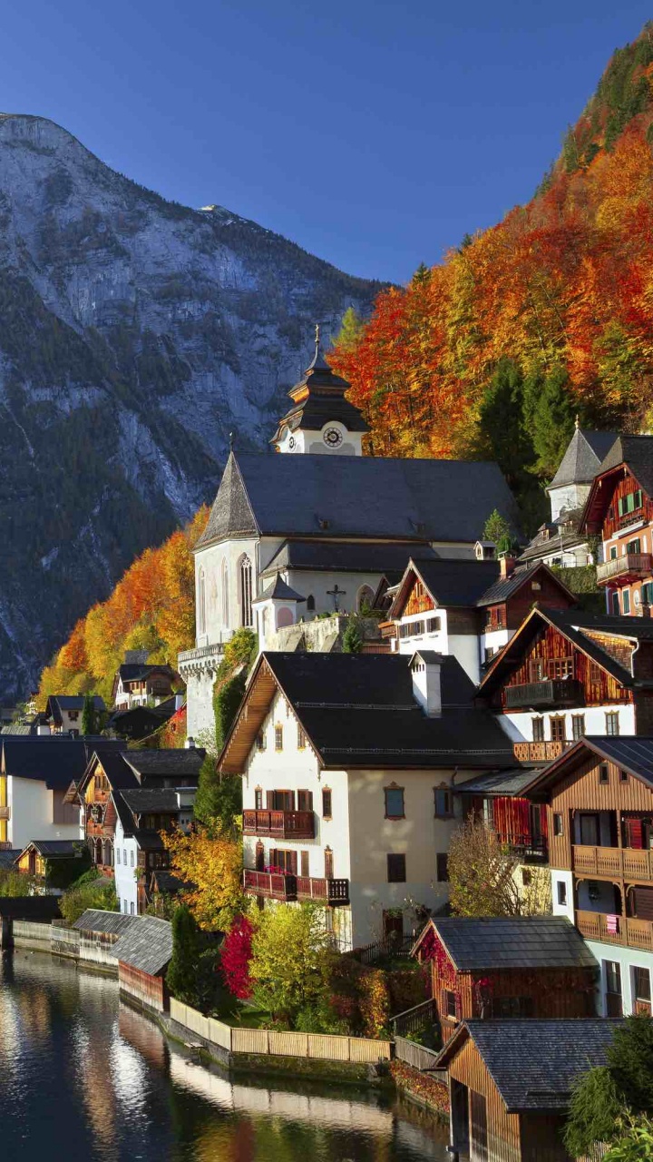 Обои горная деревня, природа, гора, горный хребет, горный рельеф в разрешении 720x1280