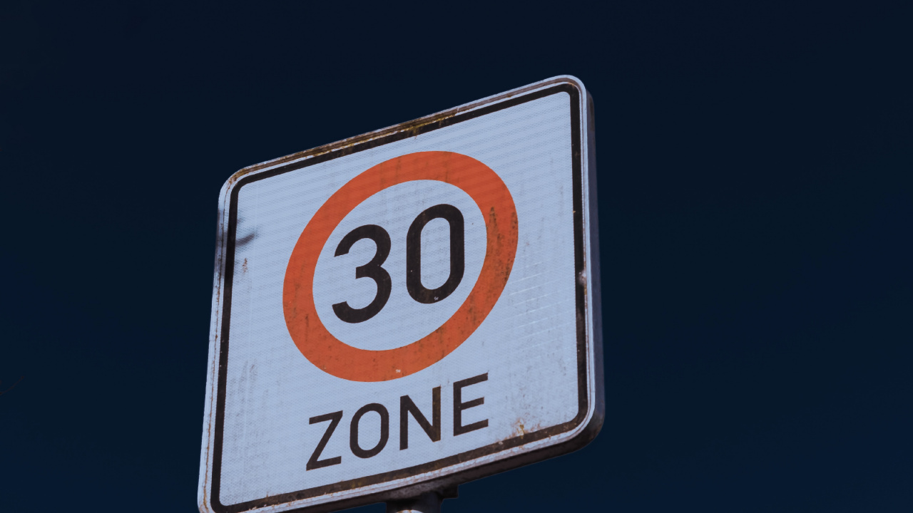 Обои знак, измеритель, 30 зоны, дорожный знак, вывеска в разрешении 1280x720