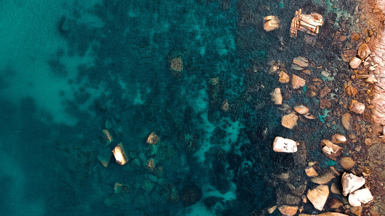 Обои синий, вода, бирюза, чирок, рок в разрешении 1280x720