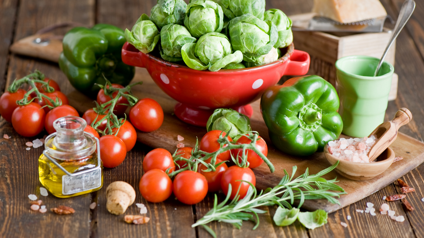 Обои природные продукты, пища, овощ, местное блюдо, суперфуд в разрешении 1366x768