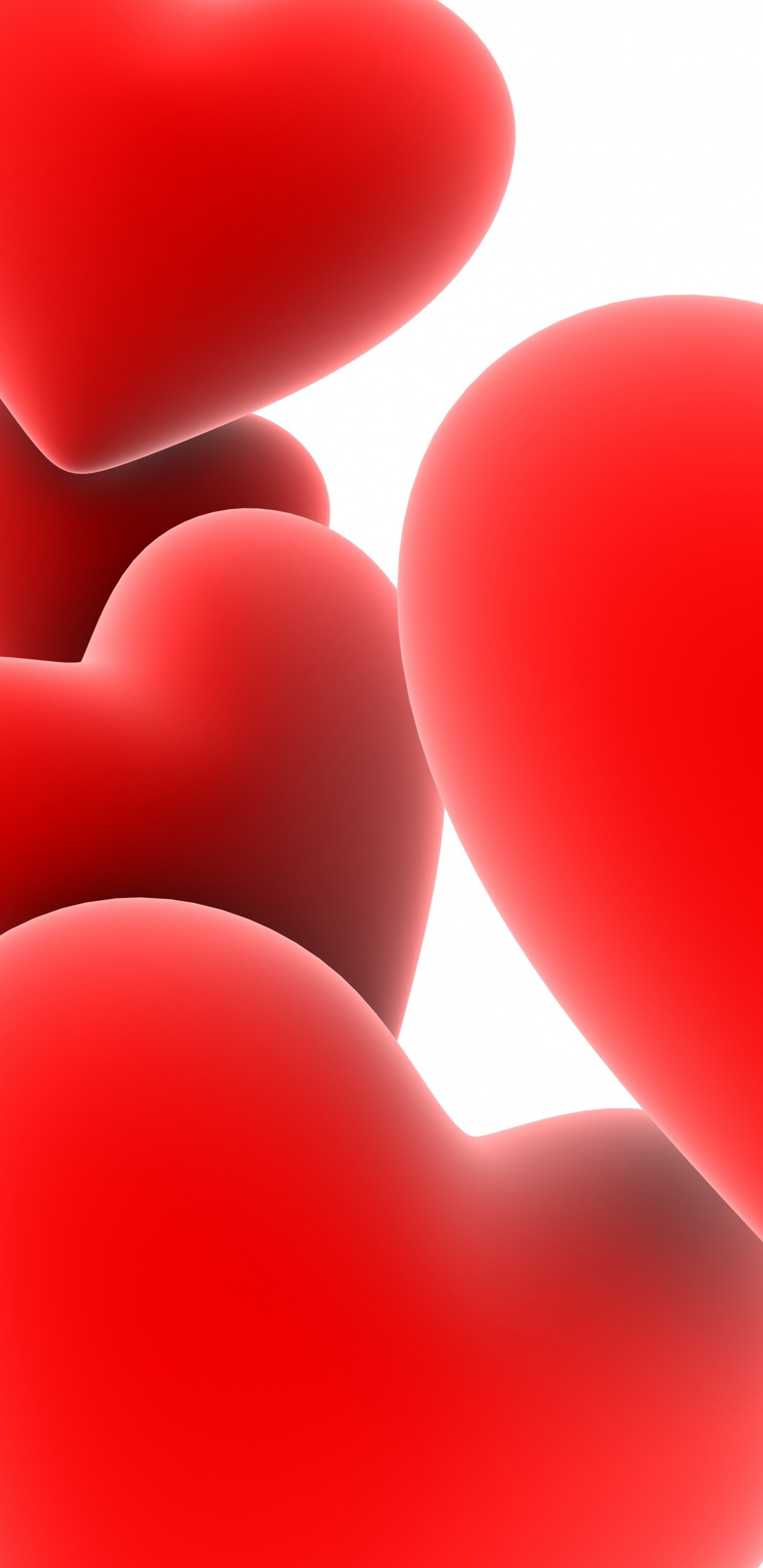 Обои сердце, красный цвет, любовь, День Святого Валентина, иллюстрация в разрешении 1440x2960