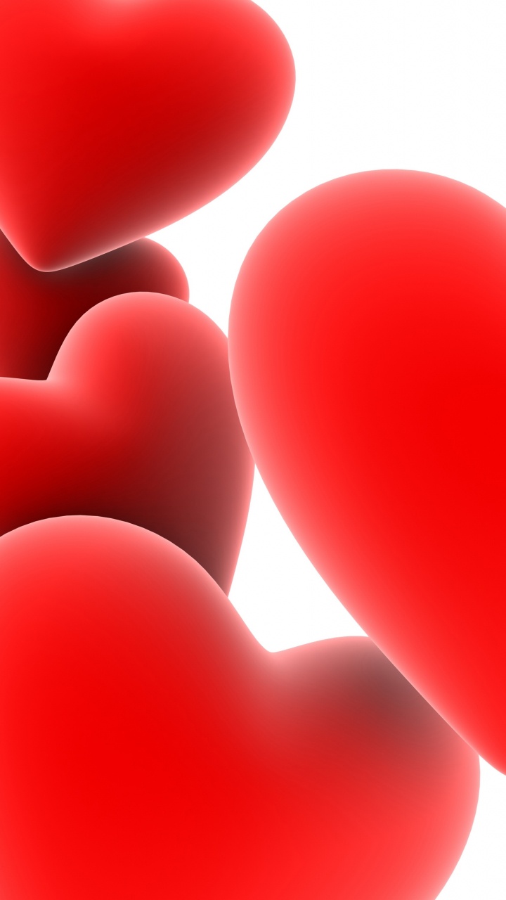 Обои сердце, красный цвет, любовь, День Святого Валентина, иллюстрация в разрешении 720x1280