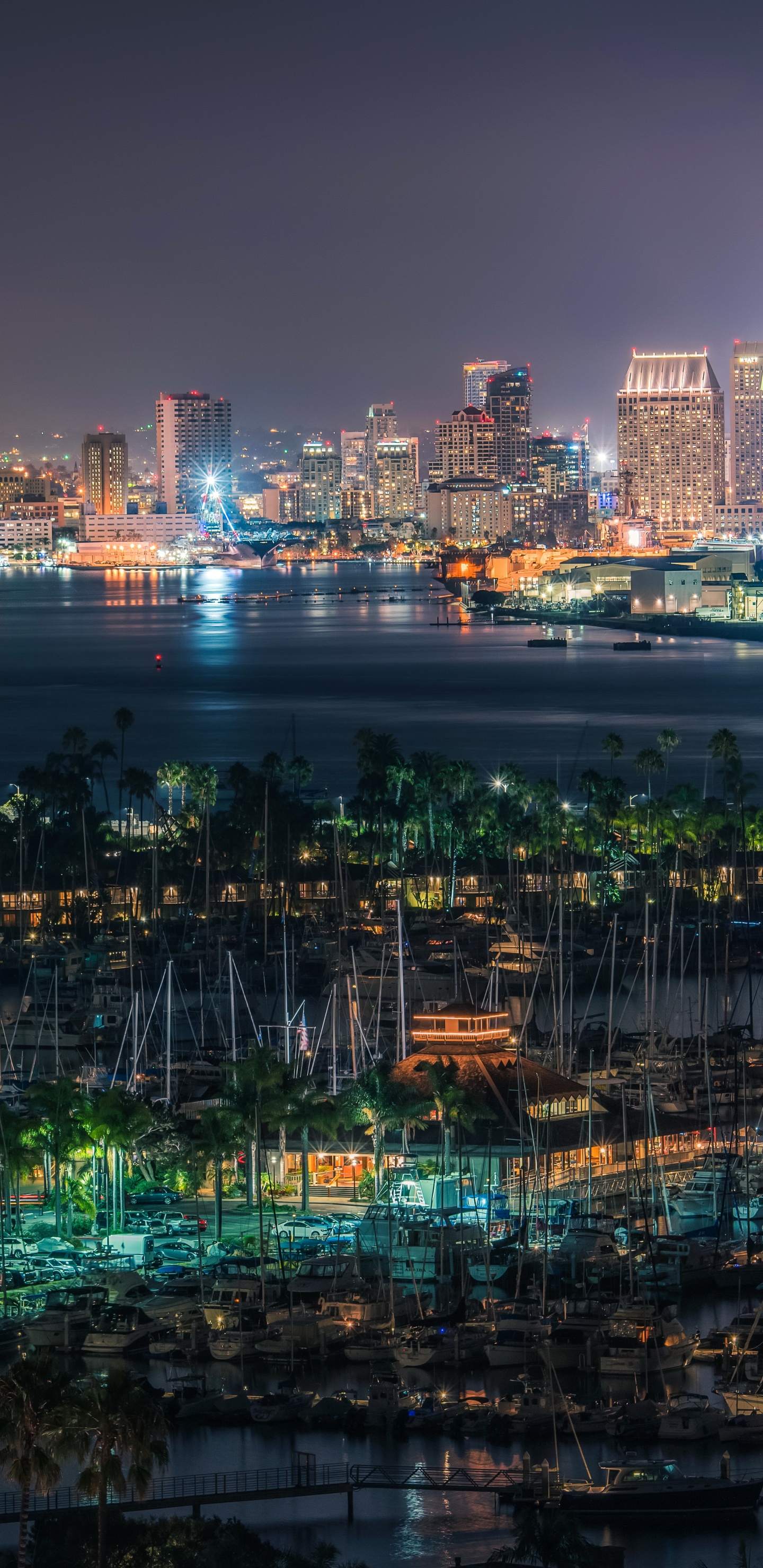 Обои Сан Диего, городской пейзаж, город, метрополия, городской район в разрешении 1440x2960