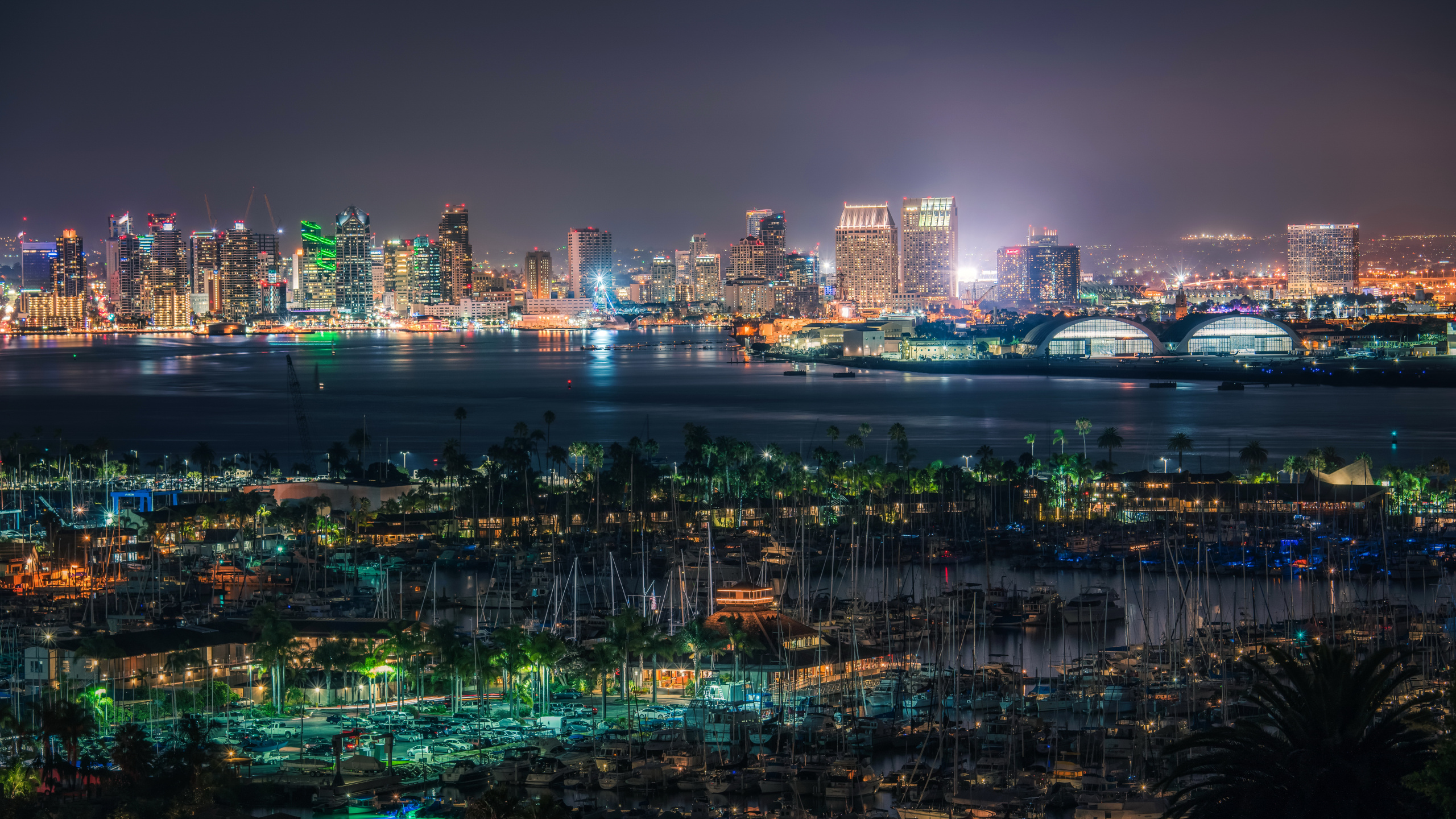 Обои Сан Диего, городской пейзаж, город, метрополия, городской район в разрешении 2560x1440