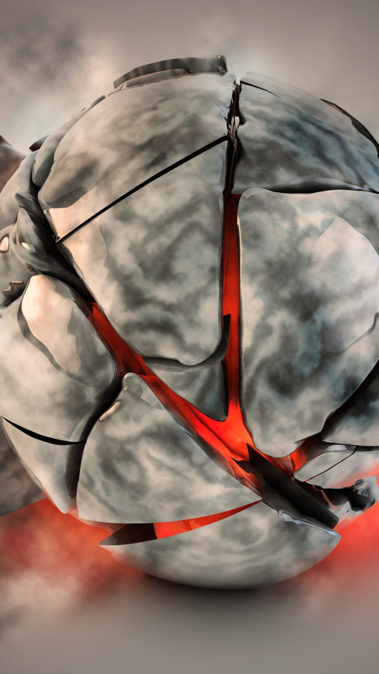 Обои лава, Выдержка, сфера, мрамор в разрешении 750x1334