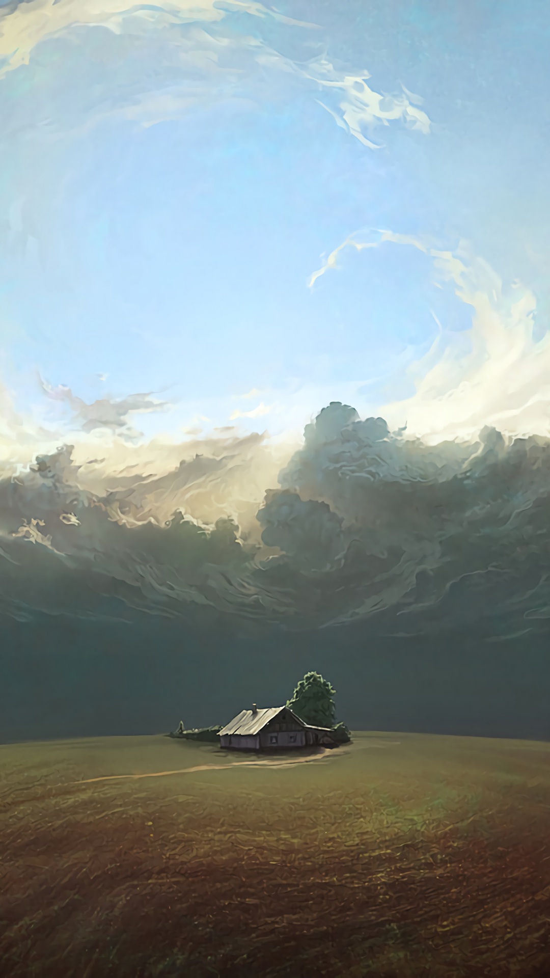 Обои иллюстрация, визуальное искусство, пейзаж, гора, арт в разрешении 1080x1920