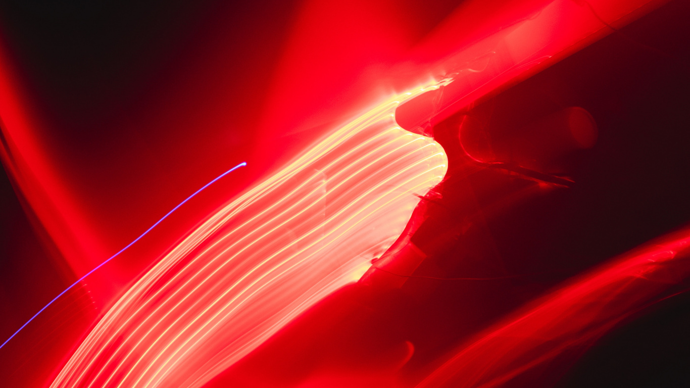 Обои красный цвет, свет, линия, технологии, графика в разрешении 1366x768