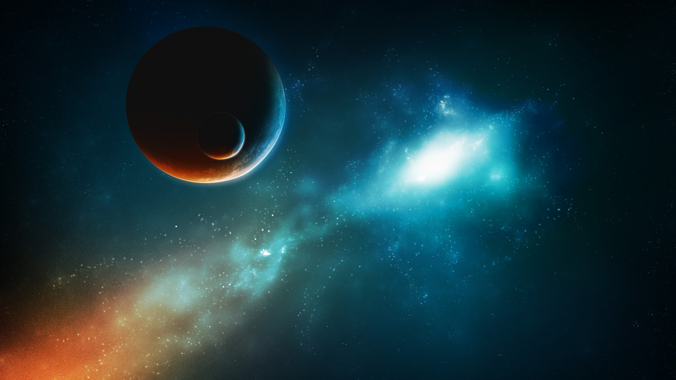 Обои космическое пространство, атмосфера, астрономический объект, космос, планета в разрешении 1366x768