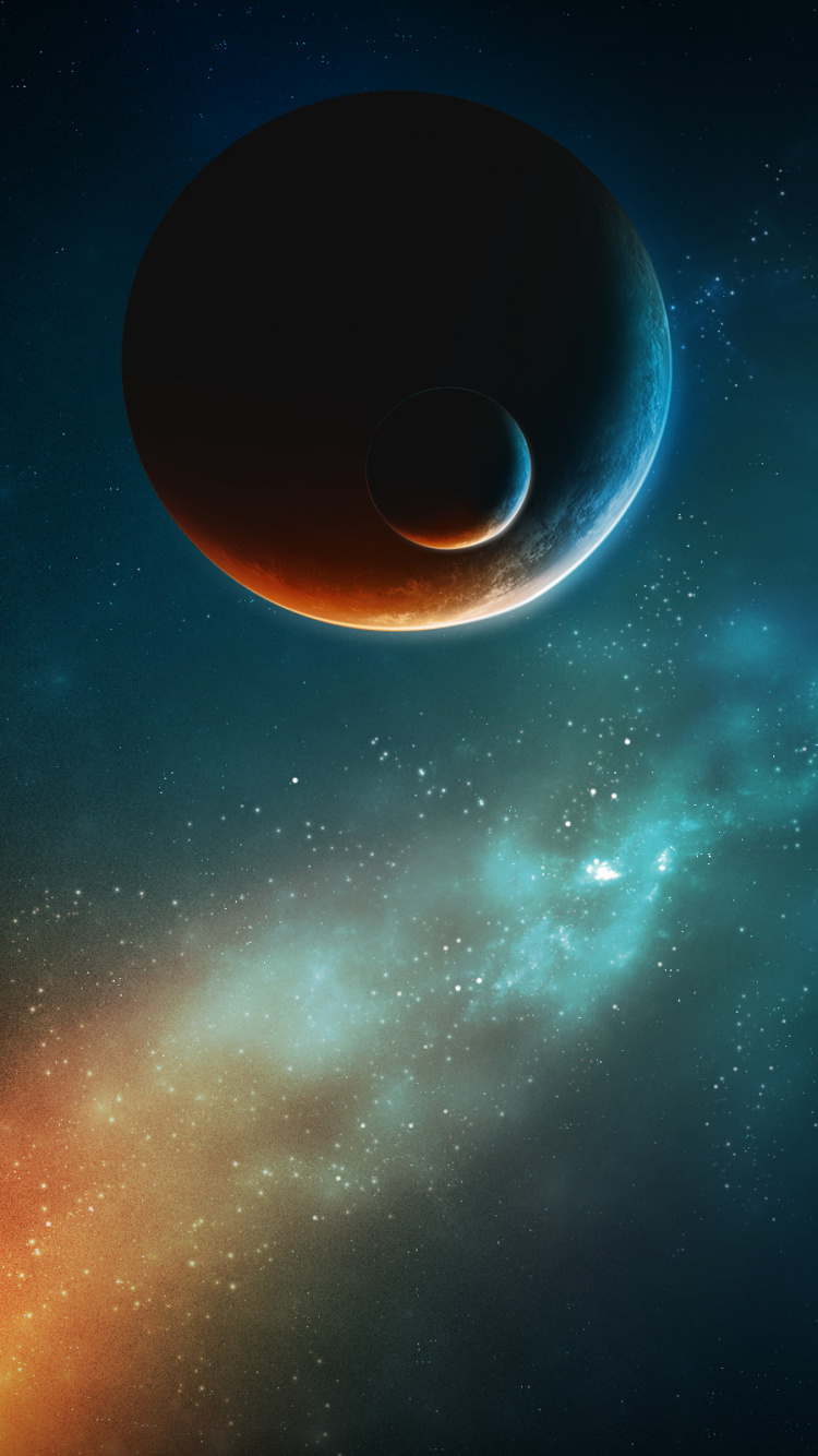 Обои космическое пространство, атмосфера, астрономический объект, космос, планета в разрешении 750x1334