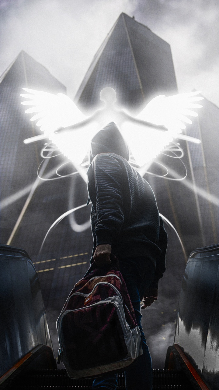 Обои ветровое стекло, арт, темнота, иллюстрация, крыло в разрешении 720x1280