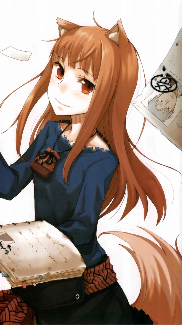 Обои специй и волк, Манга, иллюстрация, серый волк, фан арт в разрешении 750x1334