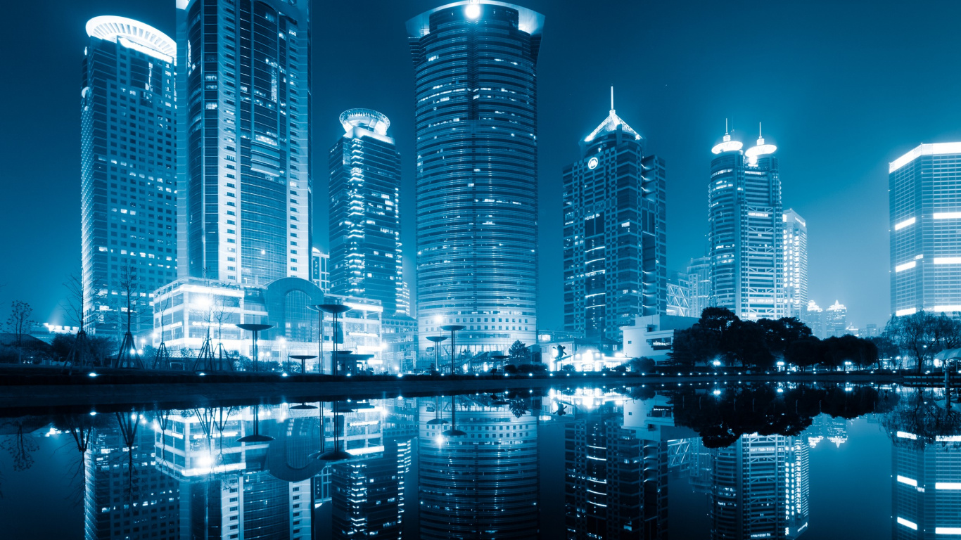 Обои городской пейзаж, город, метрополия, городской район, ориентир в разрешении 1366x768