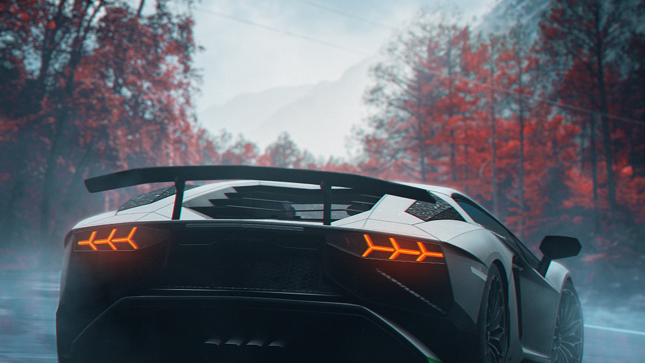 Обои отражение, Ламборгини авентадор, Ламборджини, спорткар, легковые автомобили в разрешении 1280x720