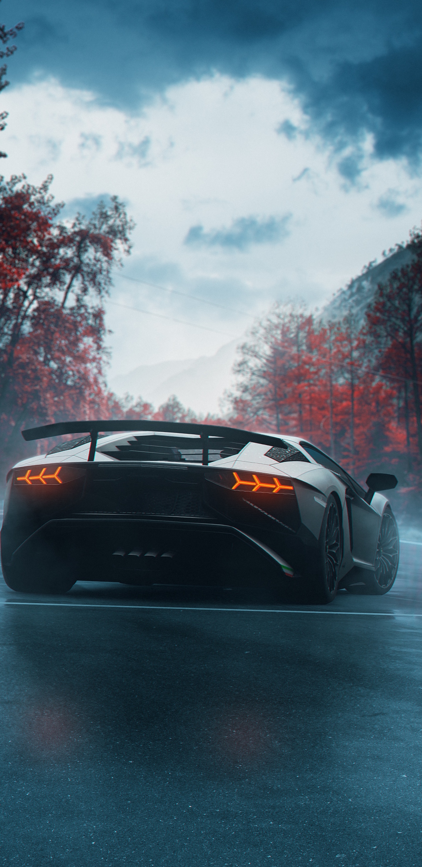 Обои отражение, Ламборгини авентадор, Ламборджини, спорткар, легковые автомобили в разрешении 1440x2960