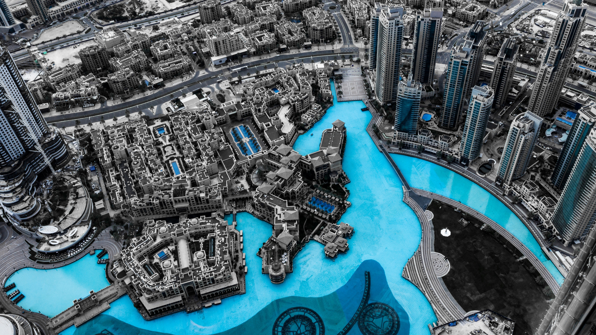 Обои городской район, городской дизайн, город, метрополия, с высоты птичьего полета в разрешении 1920x1080