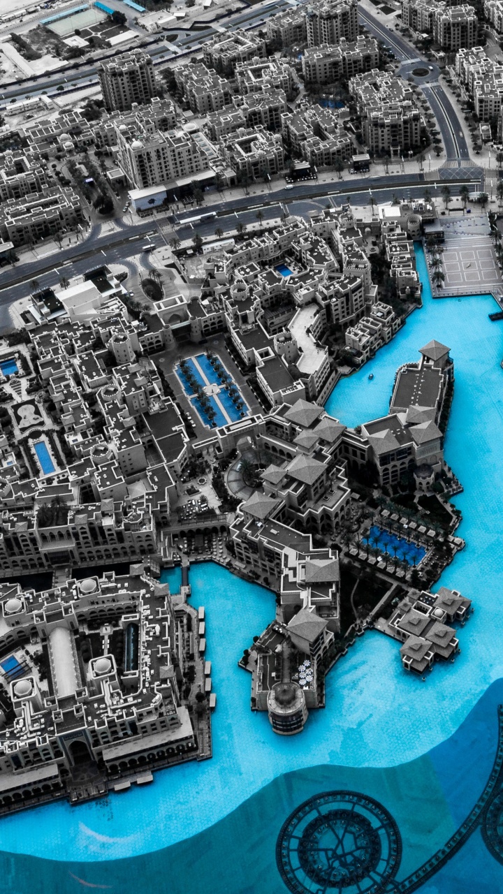 Обои городской район, городской дизайн, город, метрополия, с высоты птичьего полета в разрешении 720x1280