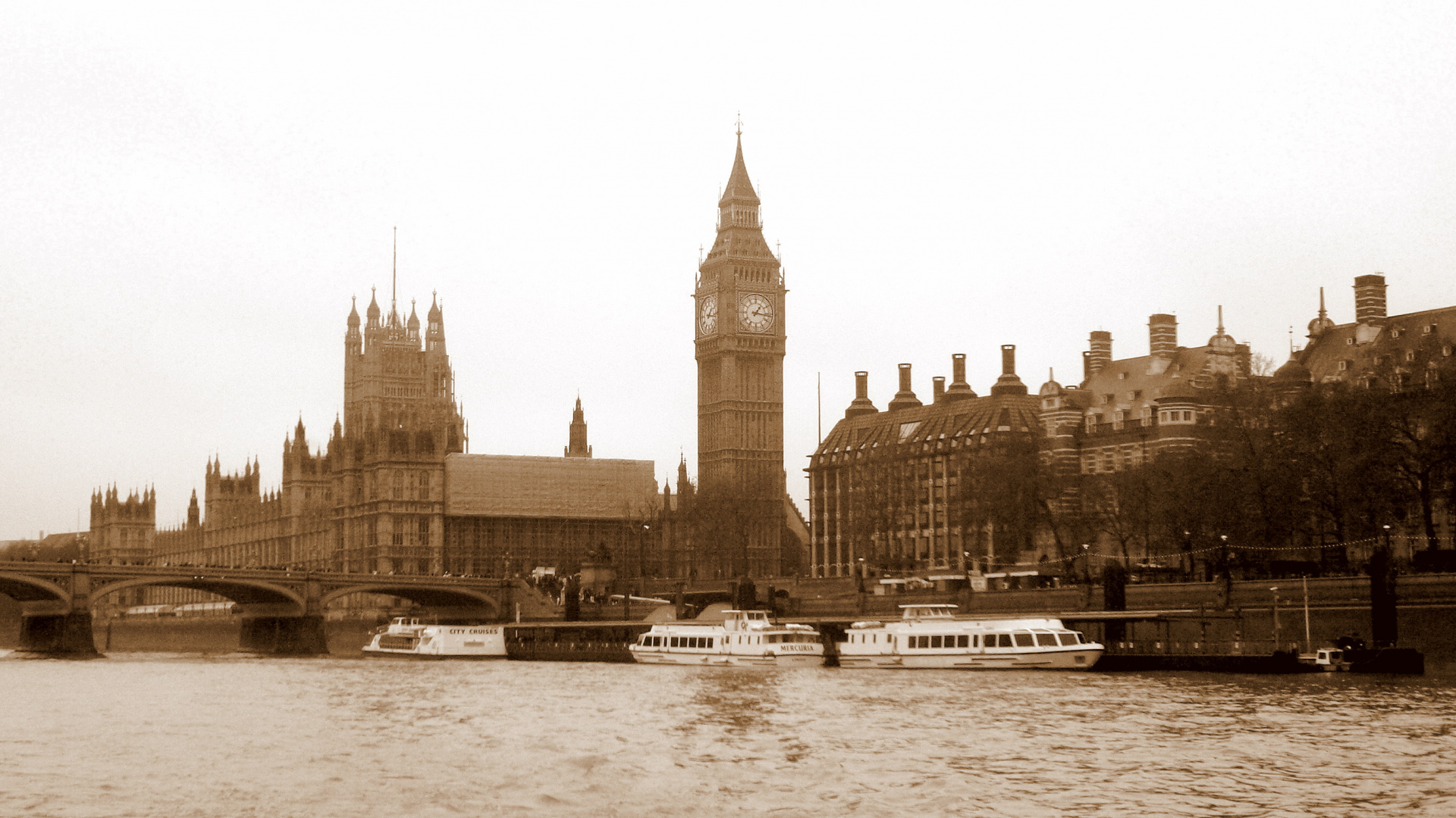 Обои здание парламента, вестминстерский дворец, река темза, ориентир, вода в разрешении 1920x1080