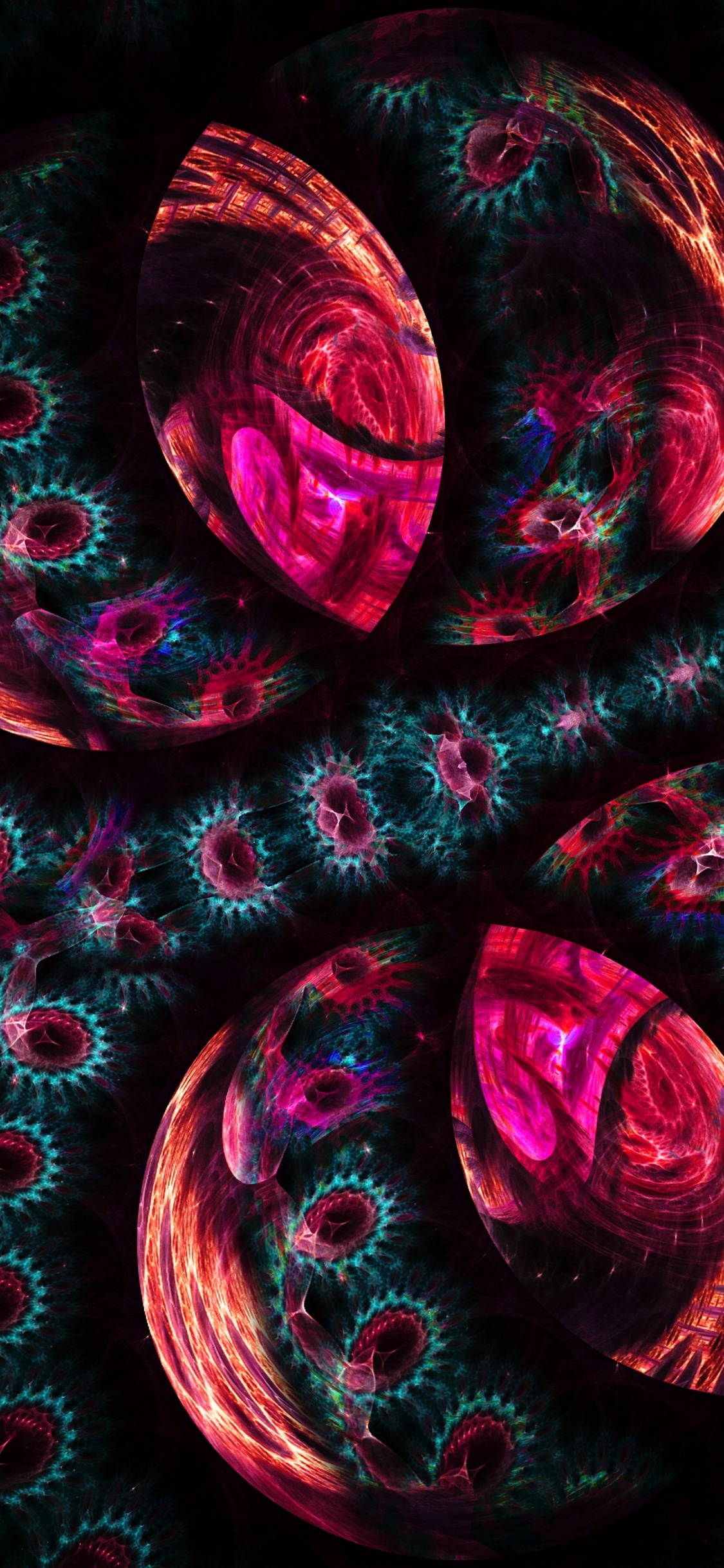 Обои графический дизайн, фрактальное искусство, дизайн, узор, крупный план в разрешении 1125x2436