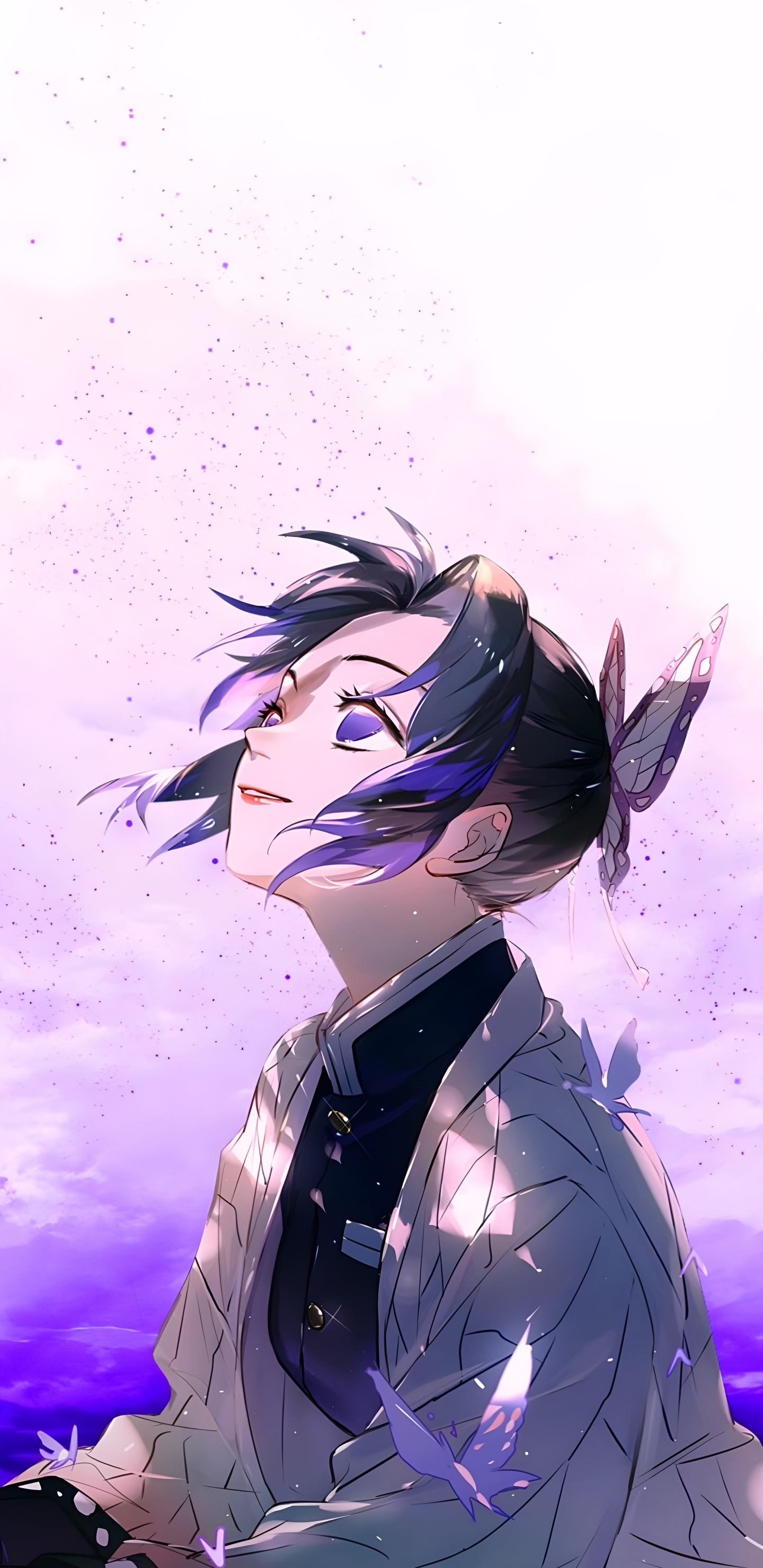 Обои аниме, эстетика убийцы демонов, Танджиро Камадо, Незуко Камадо, убийца демонов kimetsu no yaiba в разрешении 1440x2960