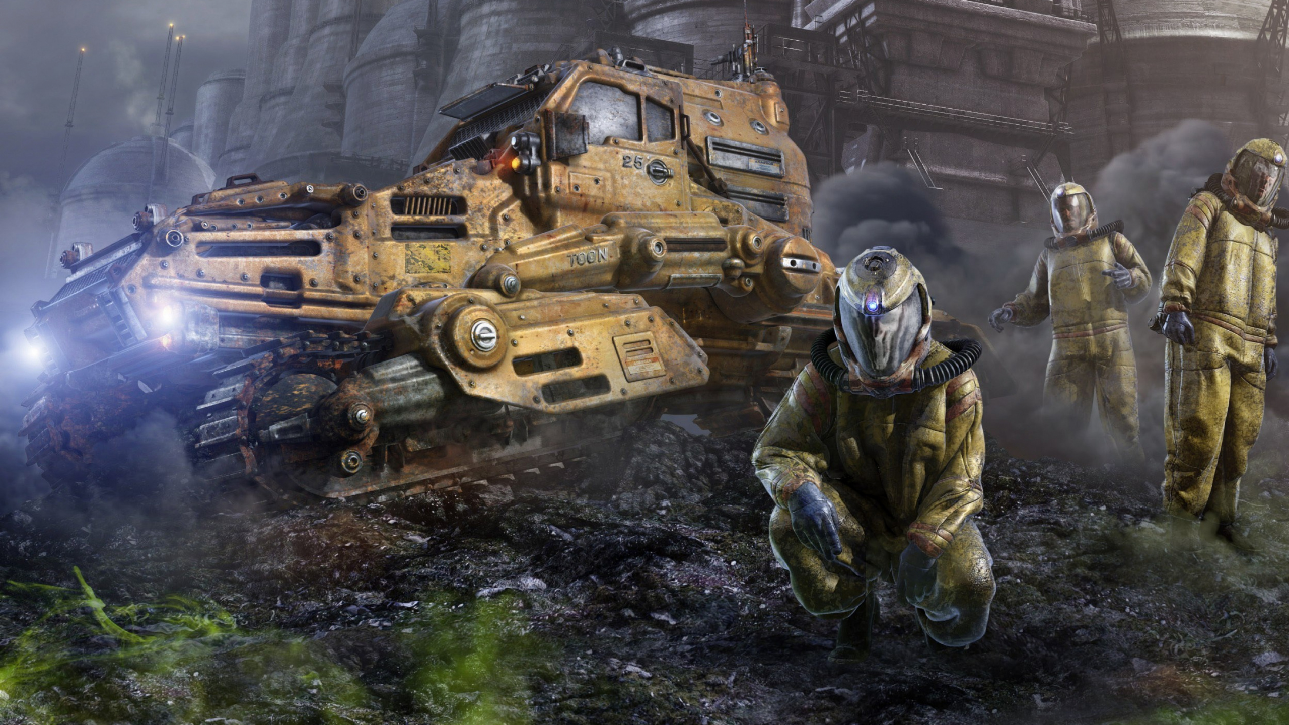 Обои компьютерная игра, боевая машина, бак, военный автомобиль, солдат в разрешении 2560x1440