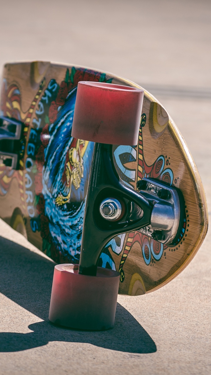 Обои скейтборд, скейтбординг, Лонгборд, колесо, спортивный инвентарь в разрешении 720x1280