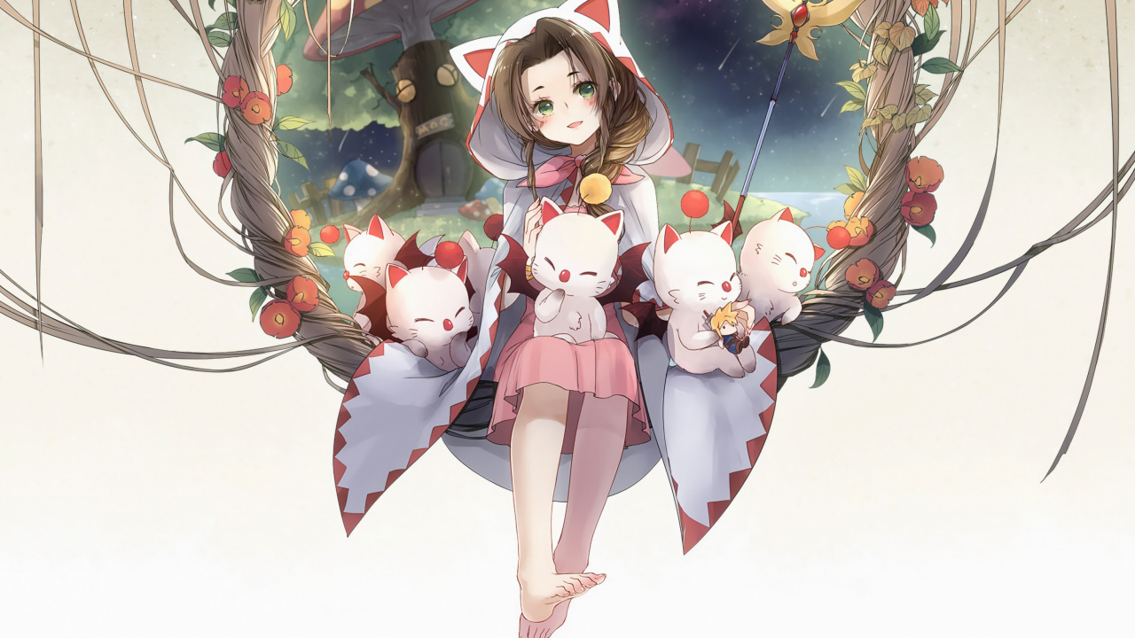 Обои с днем рождения последняя фантазия, Final Fantasy VII Remake, Айрис Гейнсборо, final fantasy, Клауд страйф в разрешении 1280x720