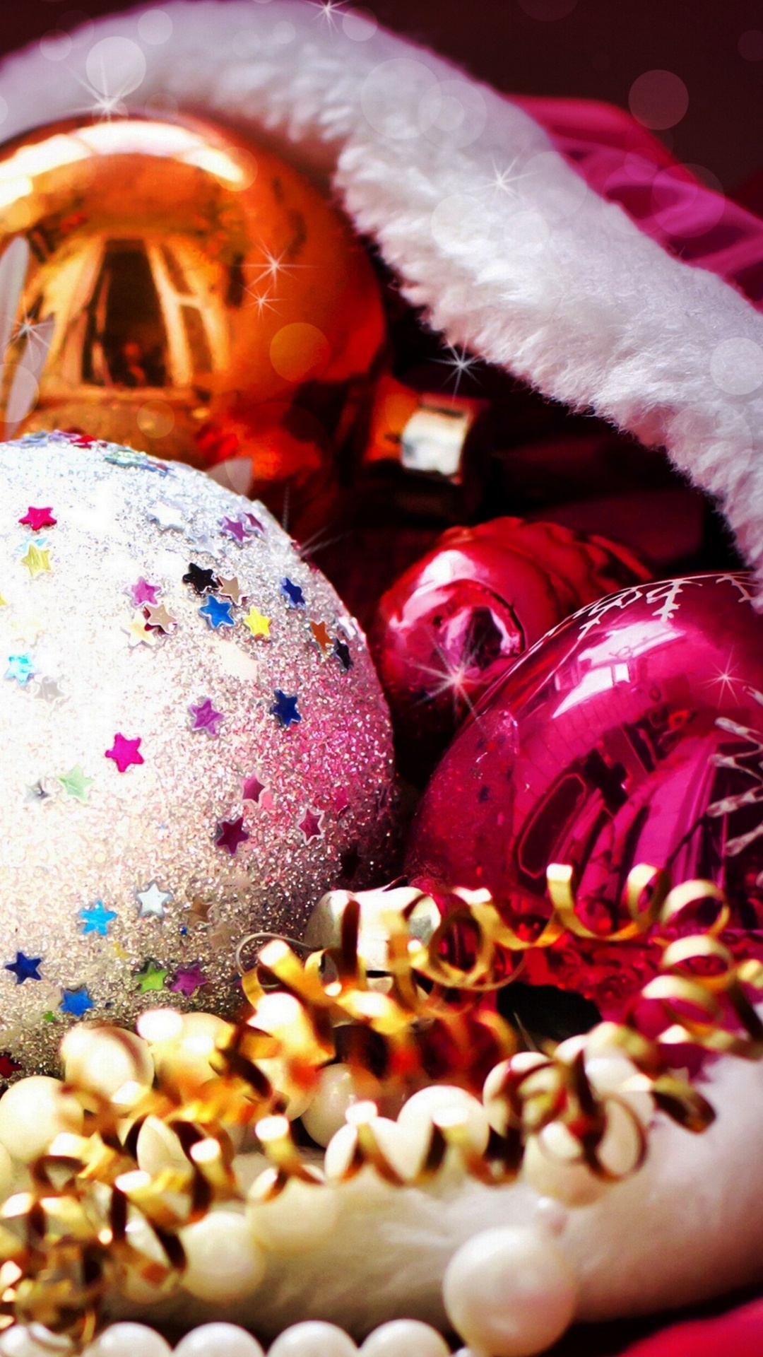 Обои Новый год, Рождественский день, рождественский орнамент, Рождественские украшения, пурпурный цвет в разрешении 1080x1920