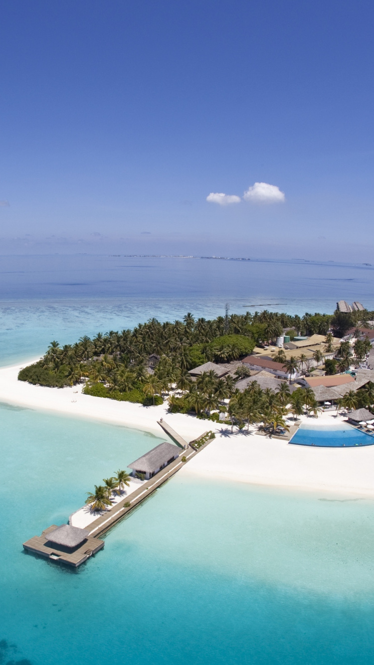 Обои Остров, пляж, искусственный остров, прибрежные и океанические рельефы, островок в разрешении 750x1334