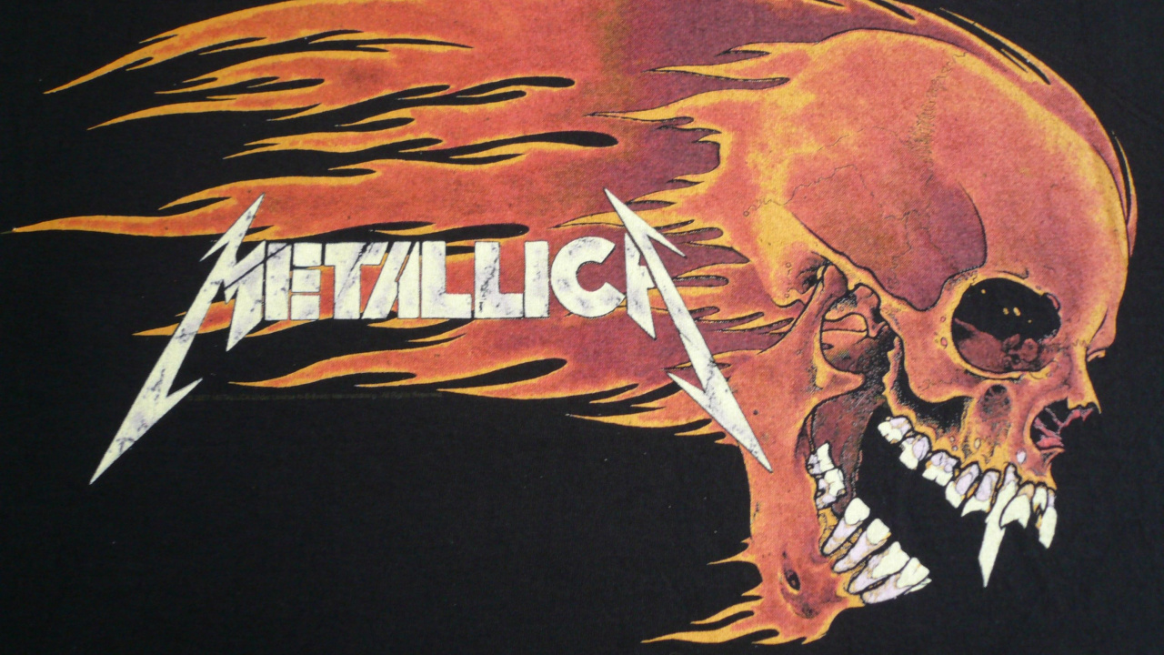 Обои Metallica, тяжелый металл, череп, кость, иллюстрация в разрешении 1280x720