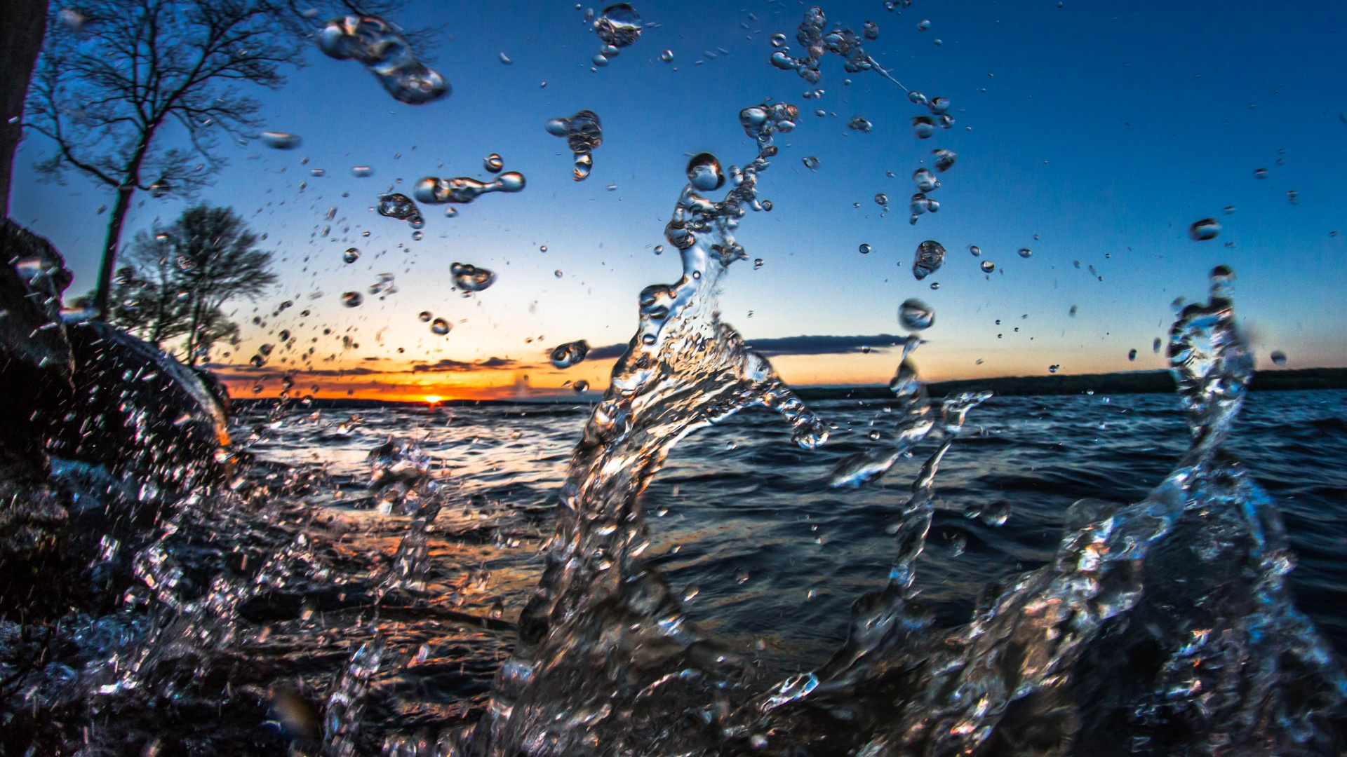 Обои вода, море, океан, горизонт, отражение в разрешении 1920x1080