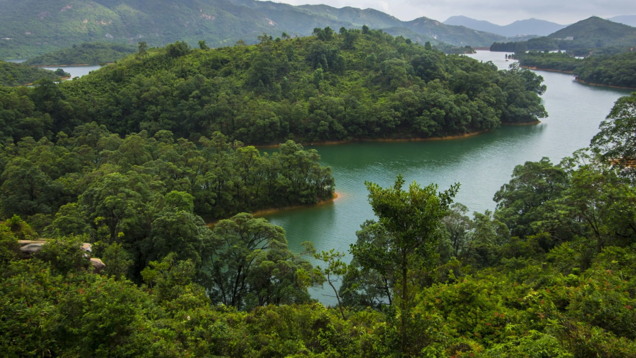 Обои Гонконг, природа, горная станция, растительность, гидроресурсы в разрешении 1280x720