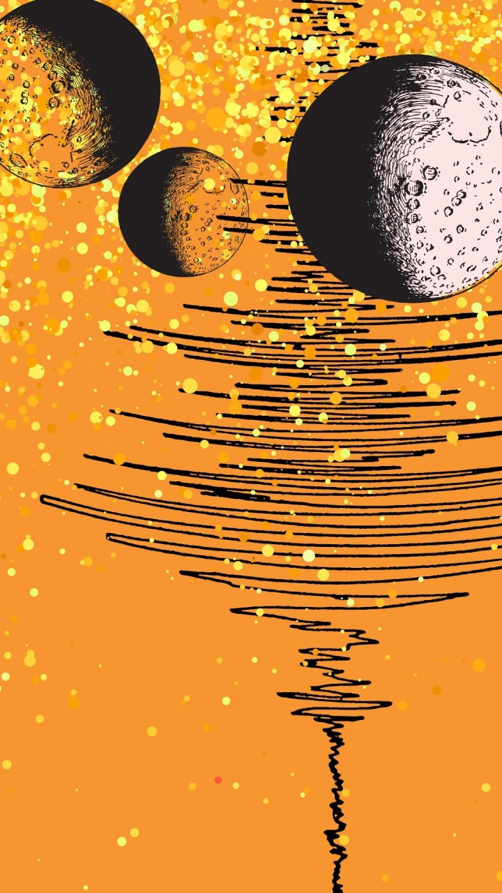 Обои Оранжевый цвет, Янтарь, свет, жидкий, круг в разрешении 720x1280