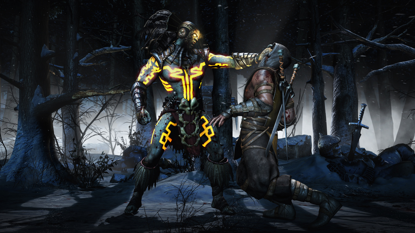 Обои mortal kombat x, мортал комбат, netherrealm studios, xbox one, компьютерная игра в разрешении 1366x768