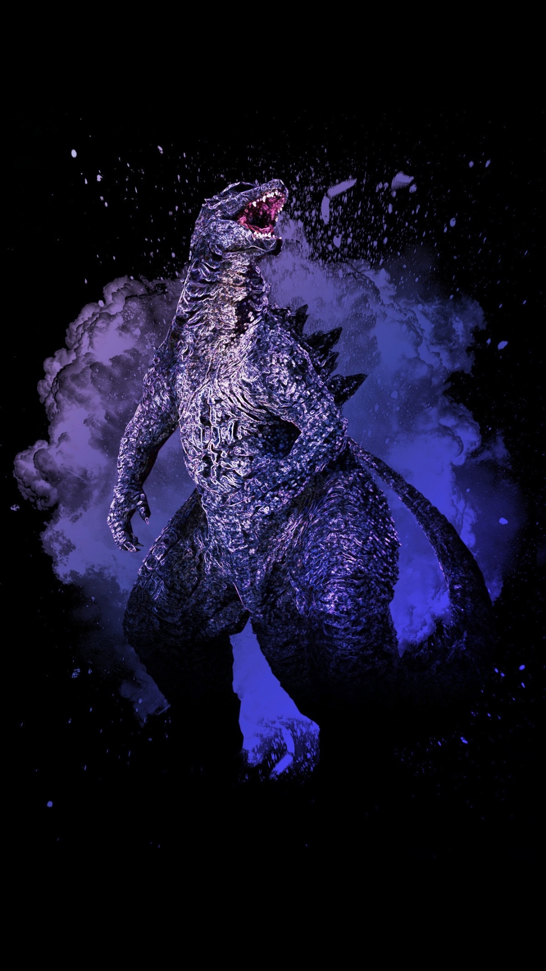 Обои темнота, постер, графика, вода, пурпур в разрешении 1080x1920