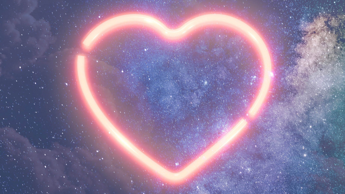 Обои любовь, атмосфера, астрономический объект, туманность, Галактика в разрешении 1366x768