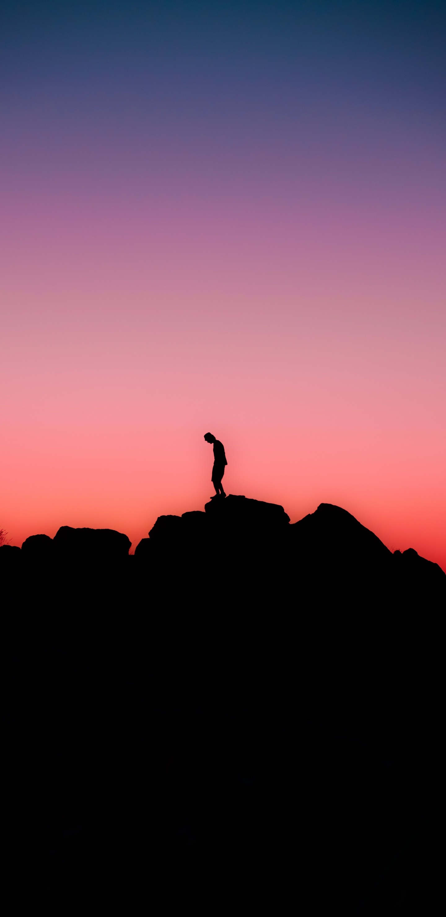 Обои атмосфера, облако, послесвечение, природный ландшафт, сумрак в разрешении 1440x2960