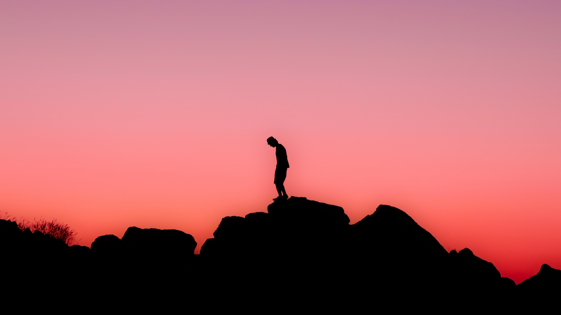 Обои атмосфера, облако, послесвечение, природный ландшафт, сумрак в разрешении 1920x1080