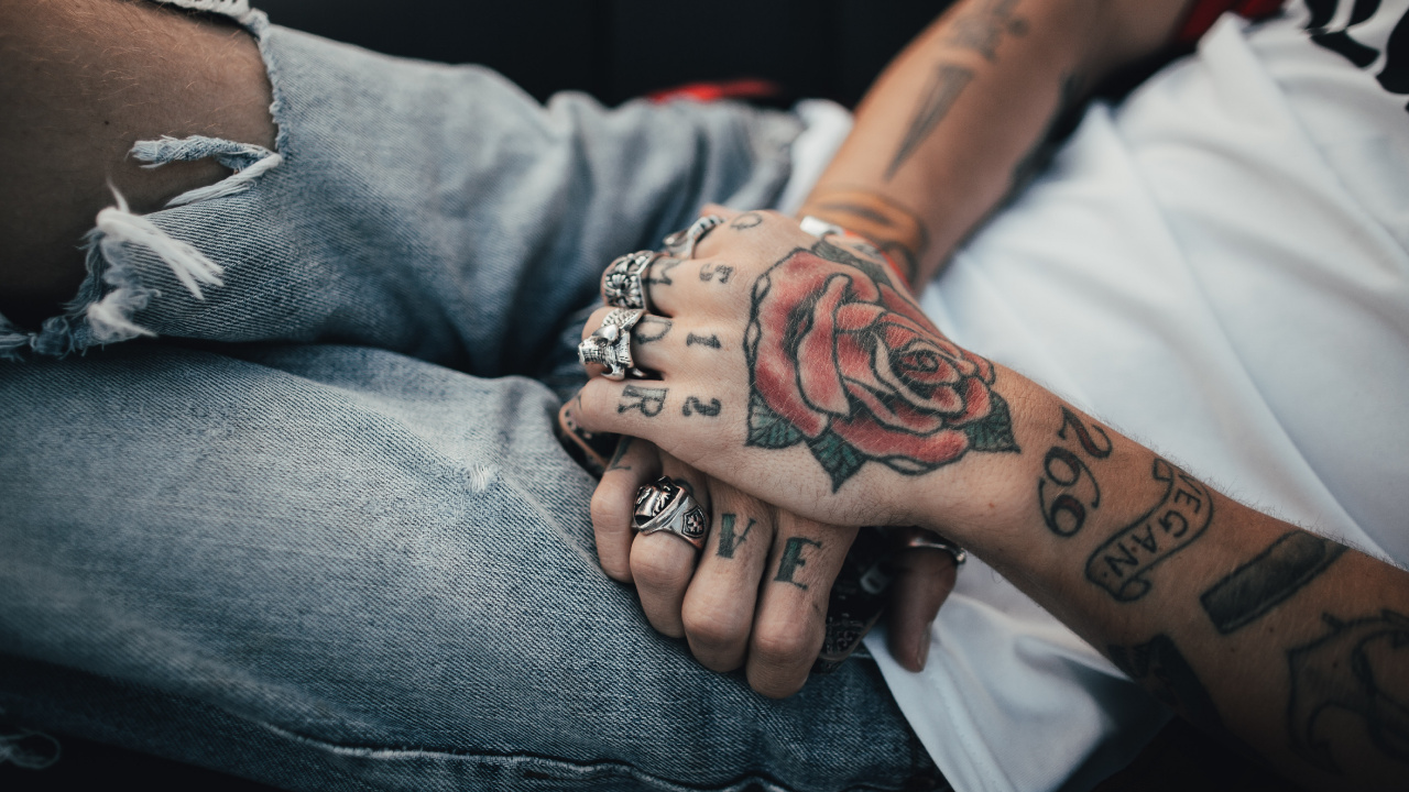 Обои рукав татуировки, кожа, временная татуировка, рука, татуировщик в разрешении 1280x720